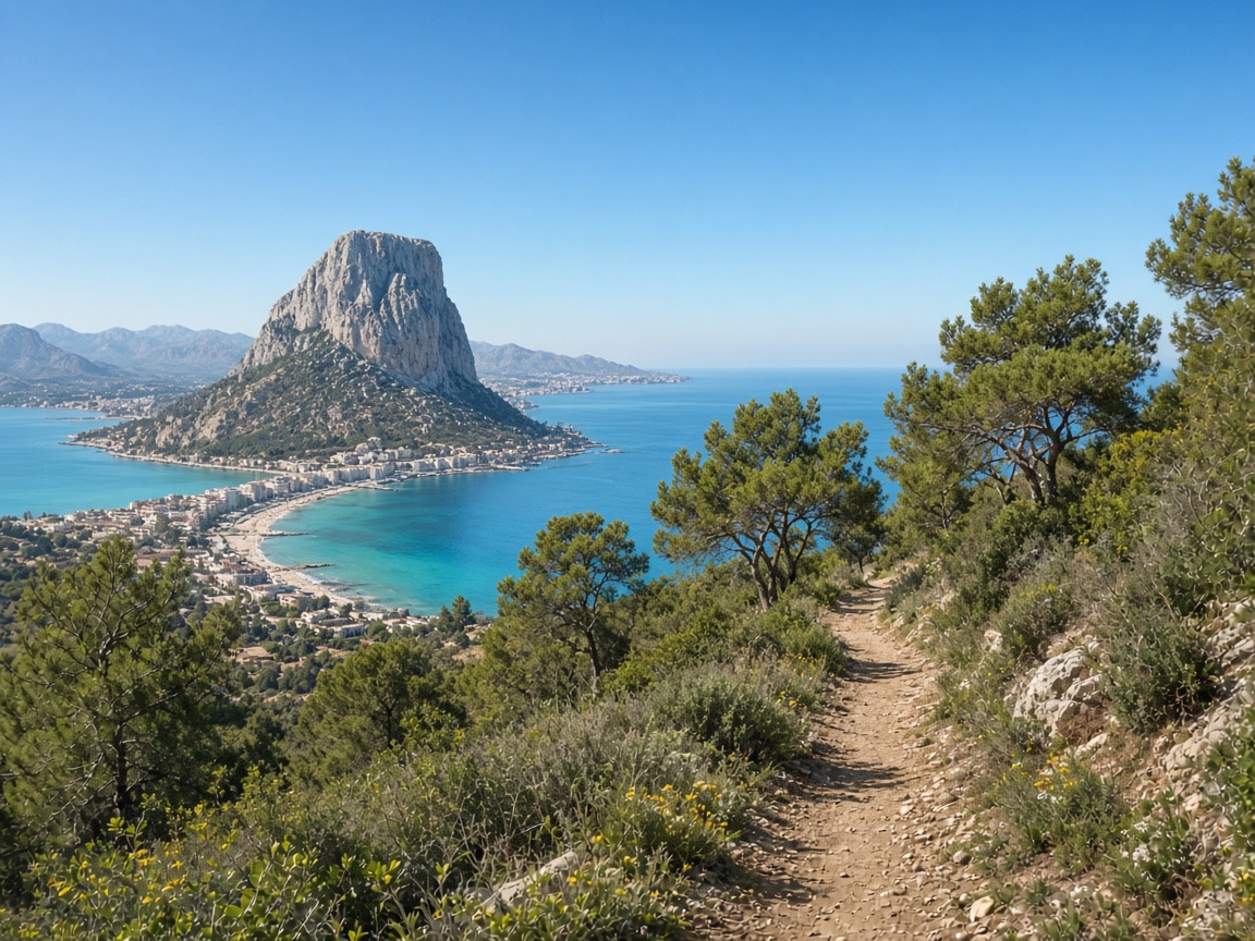 Vues depuis la Sierra de Olt&agrave; vers Calpe